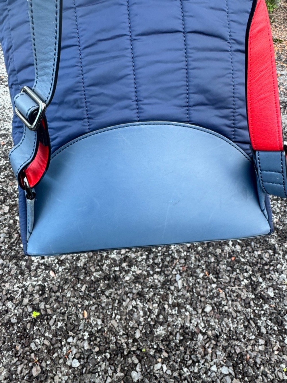 Christian Louboutin Apoloubi Blue Nylon & Leather Textured Backpack - Picture 8 of 16